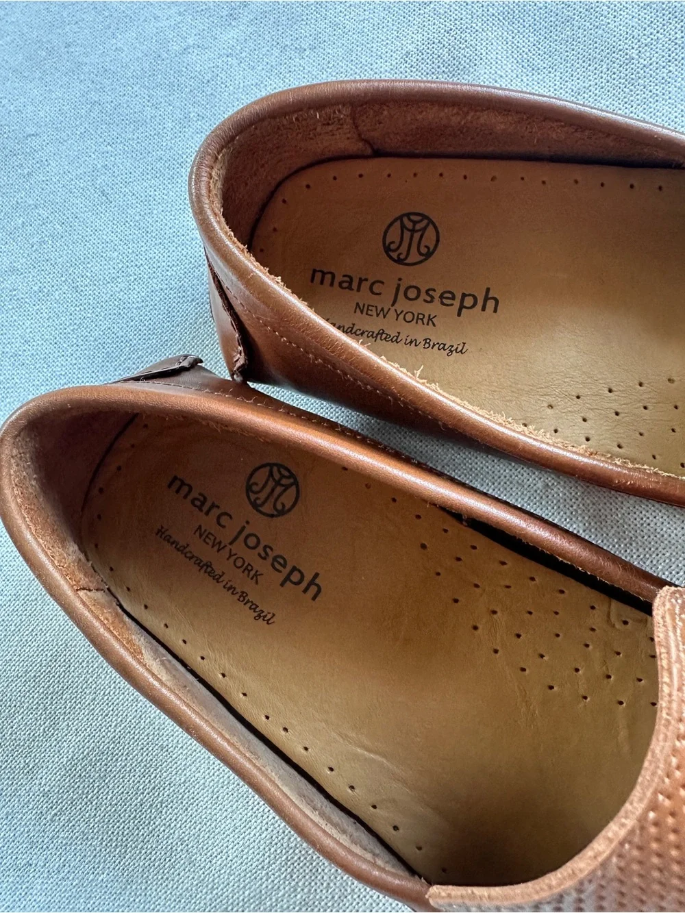 Marc Joseph NY Greenwich Perforated Brown Leather Driver Loafers | 10.5 NWOB